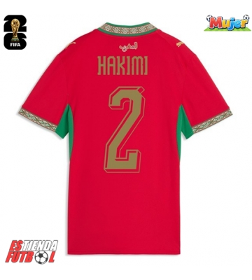 Marruecos Achraf Hakimi #2 Primera Equipación Mujer Mundial 2026 Manga Corta